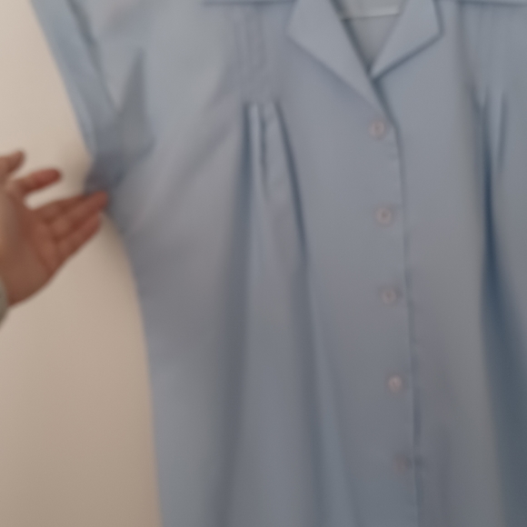 Blair Vintage Baby Blue Short Sleeve Top Women Size 12 - Picture 6 of 7